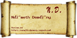 Németh Demény névjegykártya